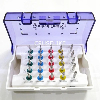integral stoppers Dental Kit 25pcs Set Conical Drills with  Implant Guided