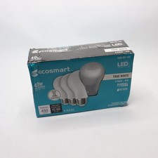  4-Pk EcoSmart A19 Dimmable LED Light Bulb True White 40-Watt Equivalent