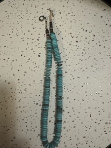 Heishi And Turquoise Beaded Howlite Necklace