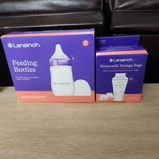 Lansinoh Breastmilk Bags  Bottles Anti-Colic 8 Oz 3 Count Medium Flow Nipples