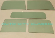1940 - 1942 Ford Pickup Glass Windshield 2 Piece Door Rear Back Set Green Tint
