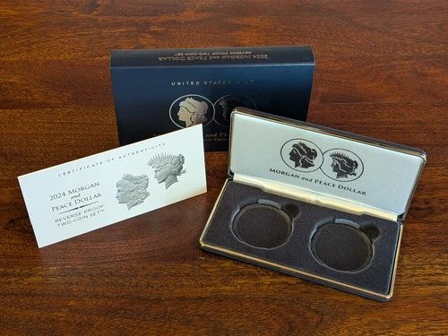 OGP Box and COA Only for 2024 Reverse Proof Morgan and Peace Silver Dollar Set