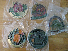 Lot Of 5 John Deere Stained Glass Ornaments Christmas Vintage 1991 92 93 97 99
