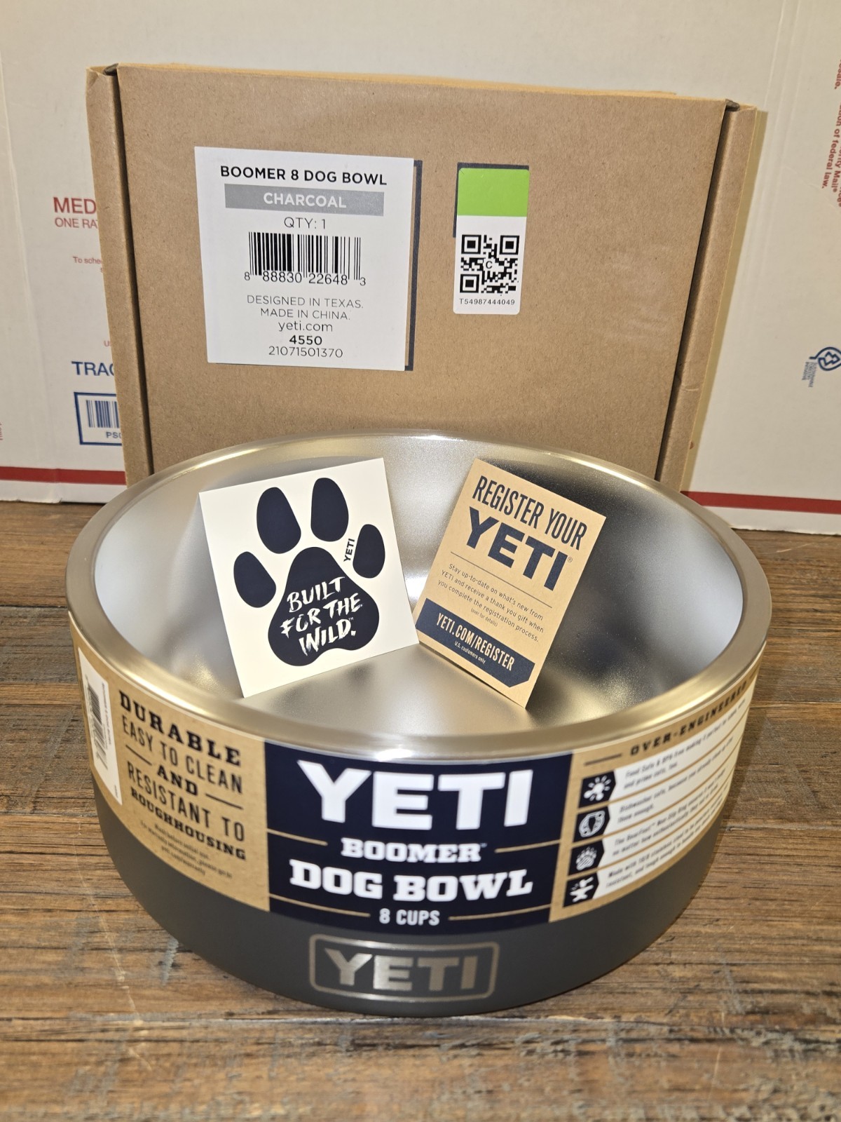Brand New! YETI Boomer 8 Cups Dog Bowl Charcoal - NWT!