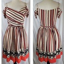 Target Anna Sui off shoulder belted striped silk dress, 5 S NWOT