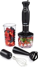 4-in-1 Hand Blender with 860ml Chopper, 600ml Beaker & Whisk – 200W