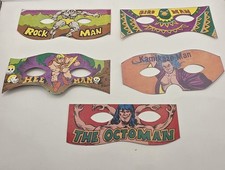 1990s Philippine Made Superheroes/Movies Paper Toy Mask.Lot Of 5.Unused.