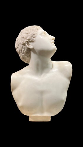 Greek God Hermes Antique Italian Grand Tour Marble Bust Sculpture