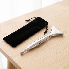 Polished Stainless Steel Massager Manual Massage Tool with Pouch Compact