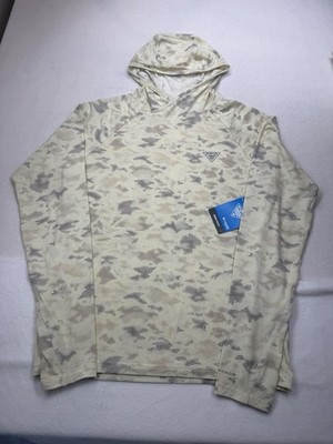 Columbia PFG Uncharted Hoodie Mens Long Sleeve Camo Fishing Shirt Omni Small NWT