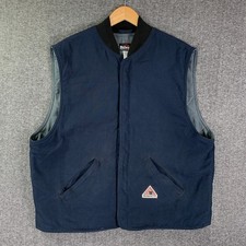 Bulwark FR Vest Men 2XL Navy Blue Mechanic Construction Nomex