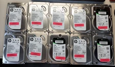 Mixed lot of 10 1TB 3.5" SAS DESKTOP HDD HP Seagate