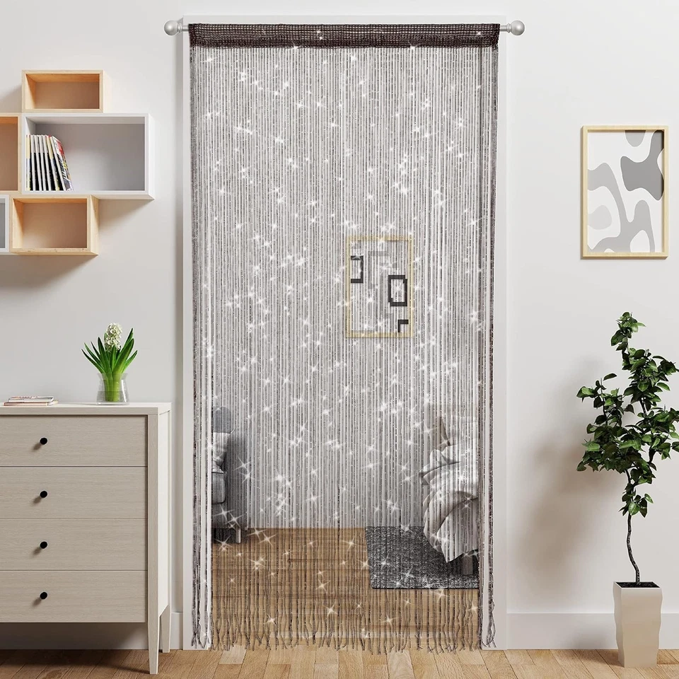 Beaded Curtain Door String Curtains for Doorways Tassels Beads Hanging Fringe Hi - Image 2 of 4