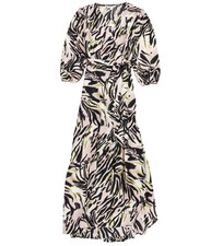 bar III Womens Printed Maxi Wrap Dress, Pink, X-Small