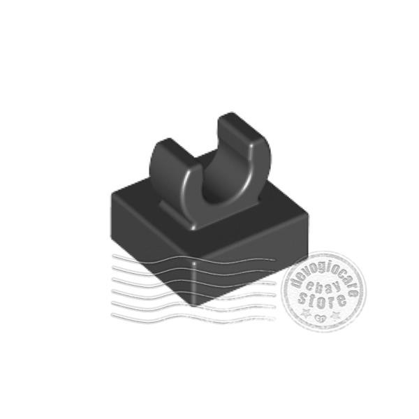 8x LEGO 15712 Tile Modified with clip 1x1 Black | 6066102, aka