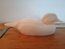 BLANK, UNFINISHED CARVED WOOD DECOY DUCK