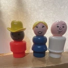Fisher-Price Little People Figures Cowboy Woman Man 1970s Vintage Set