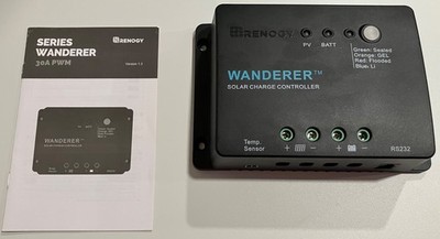 Wanderer 30 Amp 12V PWM Solar Charge Controller for AGM, Gel, Flooded and Lithiu