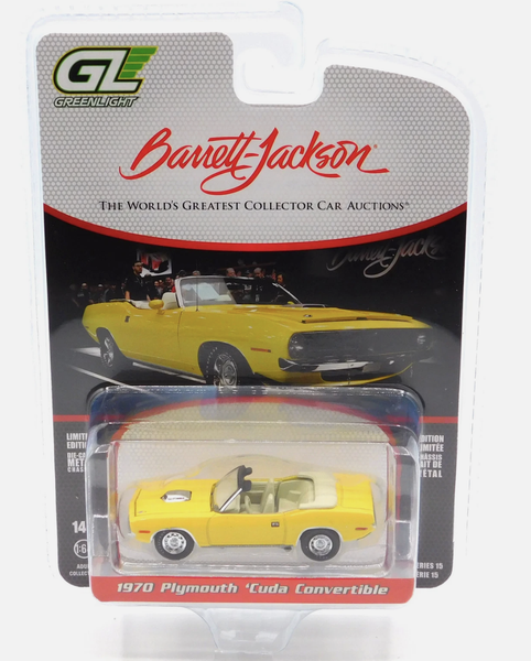 Greenlight 37320E Barrett-Jackson Plymouth Cuda Cabrio 1970 Gelb 1:64 Metall-image