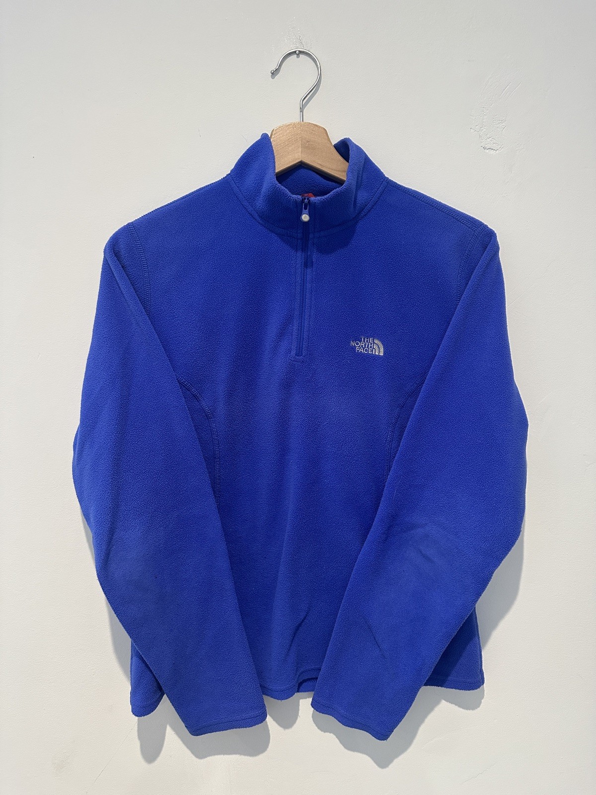 Camisa North Face Mujer Azul Polar 1/4 Cremallera Exterior Grande L Polartec