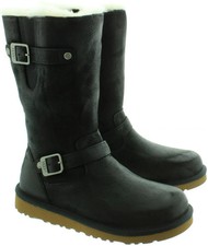STIVALI UGG® AUSTRALIA KENSINGTON 1969 PELLE NERA CON ZIP UK 4 USA 5 EU 35 £240