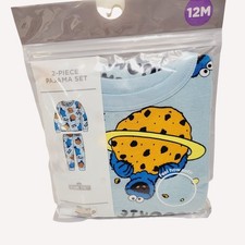 Sesame Street 2-Piece Cookie Monster Pajama Set Infant Toddler 12M