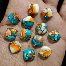 Natural Oyster Copper Turquoise Cushion Cabochon 6mm to 25mm Loose Gemstone