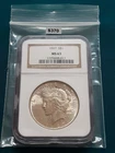 1927 P NGC MS63 Peace Dollar!!  Nice 90% silver Coin!! Old Brown Label S370