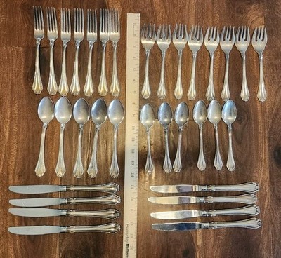 Reed And Barton Elite Stainless Silverware Mixed Lot Spoons Forks Knives 34 Pc