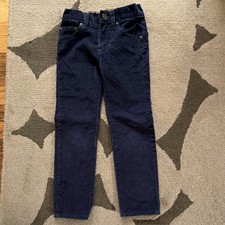 Crewcuts Boys Navy Corduroy Stretch Straight Pants Cotton Blend Adjustable Waist