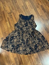 Forever 21+ Floral Print Dress Multicolor Short Sleeve Flare Skirt-Size 2X