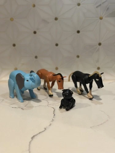 Vintage Fisher Price Little People Circus Elephant & Farm Pig and Horse Figures