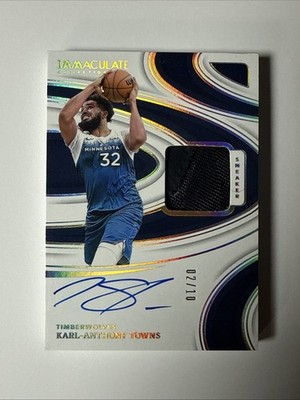 2023-24 Panini Immaculate Karl-Anthony Towns Sneaker Swatch Patch Auto Gold #/10
