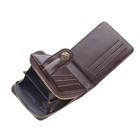 Coffee Mens Leather Zipper Bifold Wallet with Coin Pocket Front Pocket Purse — photo 4