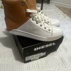 Diesel S-Emerald Men's High-Top Leather Sneakers White/Brown Zip US 10.5 — photo 1