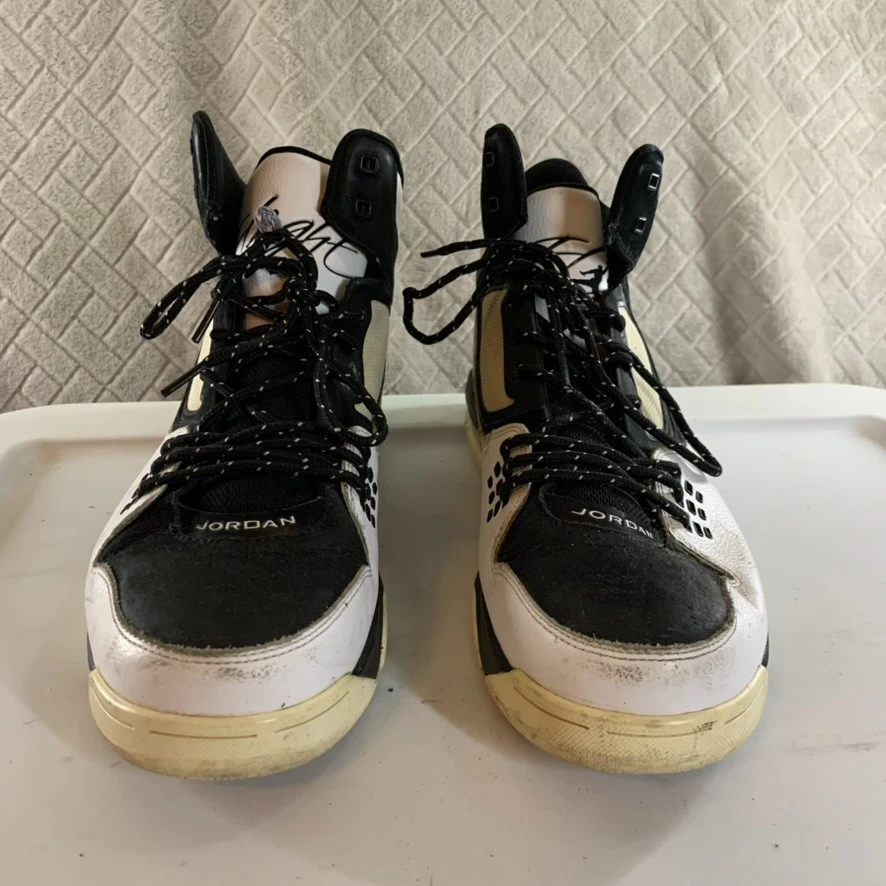 Nike Hombres 9.5 Air Jordan Flight 23 RST Tenis Blanco Negro Cuero Medio Top Foto 4 de 4