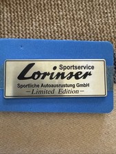Lorinser Emblem Dash Placard Stainless Steel Embossed Lettering New Old Stock