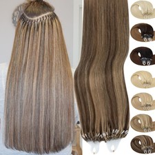 200s Thick 100 Remy Human Hair Extensions Micro Loop Ring Beads Tip Ombre Hair