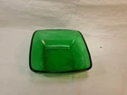 Vintage Anchor Hocking Square Emerald Green Glass 4.5" Candy Dish Bowl
