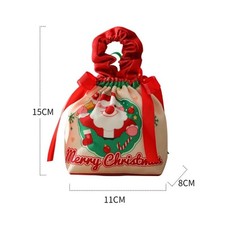 1 Lot 4 Couleurs Pochette Cadeau Coton à Lanières Noël Polyester Animal
