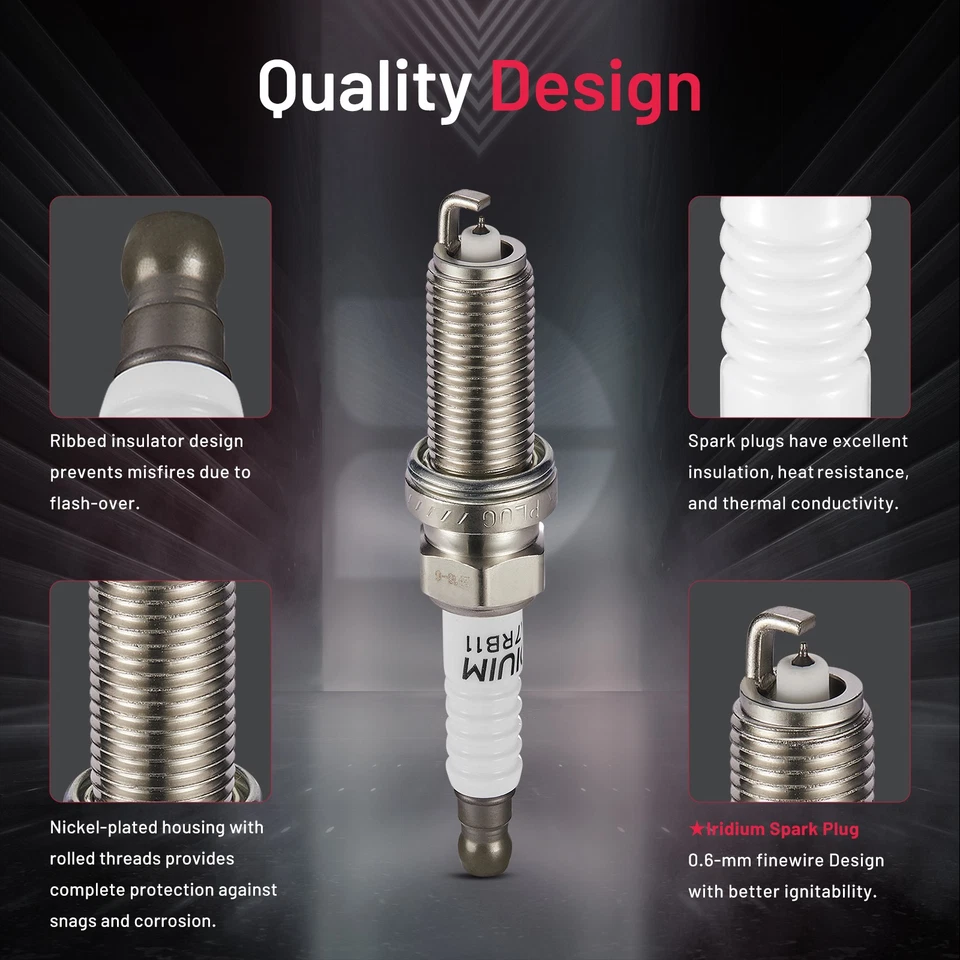 6PCS Iridium Spark Plugs For For INFINITI Q70 2014-2018 3.5L V6 1406 DILKAR7B11 Foto 4 de 4