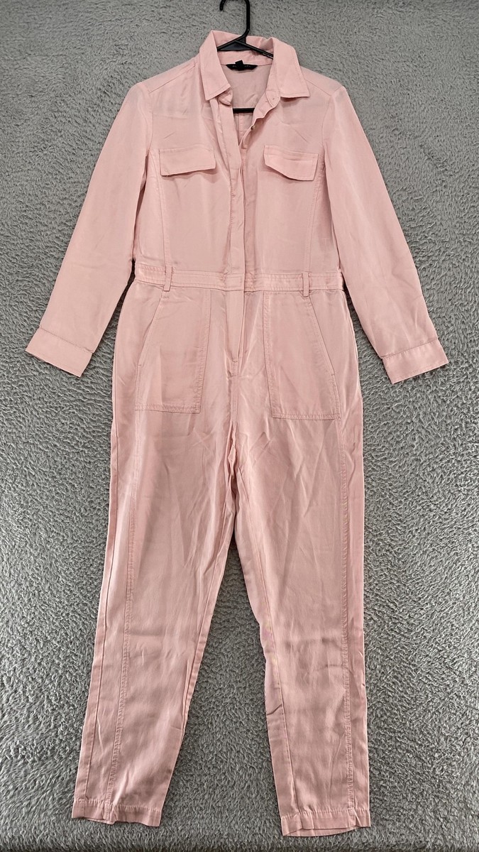 Banana Republic Jumpsuit Womens 2 Pink Tencel Flight Utility