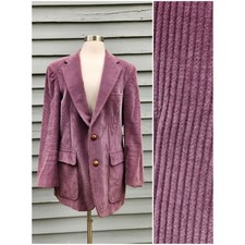 Polo University Ralph Lauren Blazer Purple Corduroy Leather Buttons Size 40