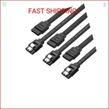 Menewstart SATA Cable V3.0 15 inches, 3 Pack, Black, Sata III 6Gbps Straight HDD