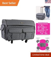 Stylish XXL Sewing Machine Case with Ergonomic Wheels - Perfect for Crafters