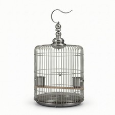 Round Bird Cage Stainless Steel Arched-Dome-Shaped Aviary Cage Easy to Clean