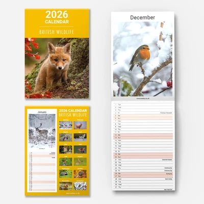 EVELAY 2026 Wildlife Slim Month To View Wall Office Home Planner Organiser Calendar