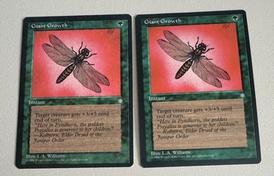 2x Giant Growth - MTG - ICE AGE - ENGLISH -  1995 NM Common