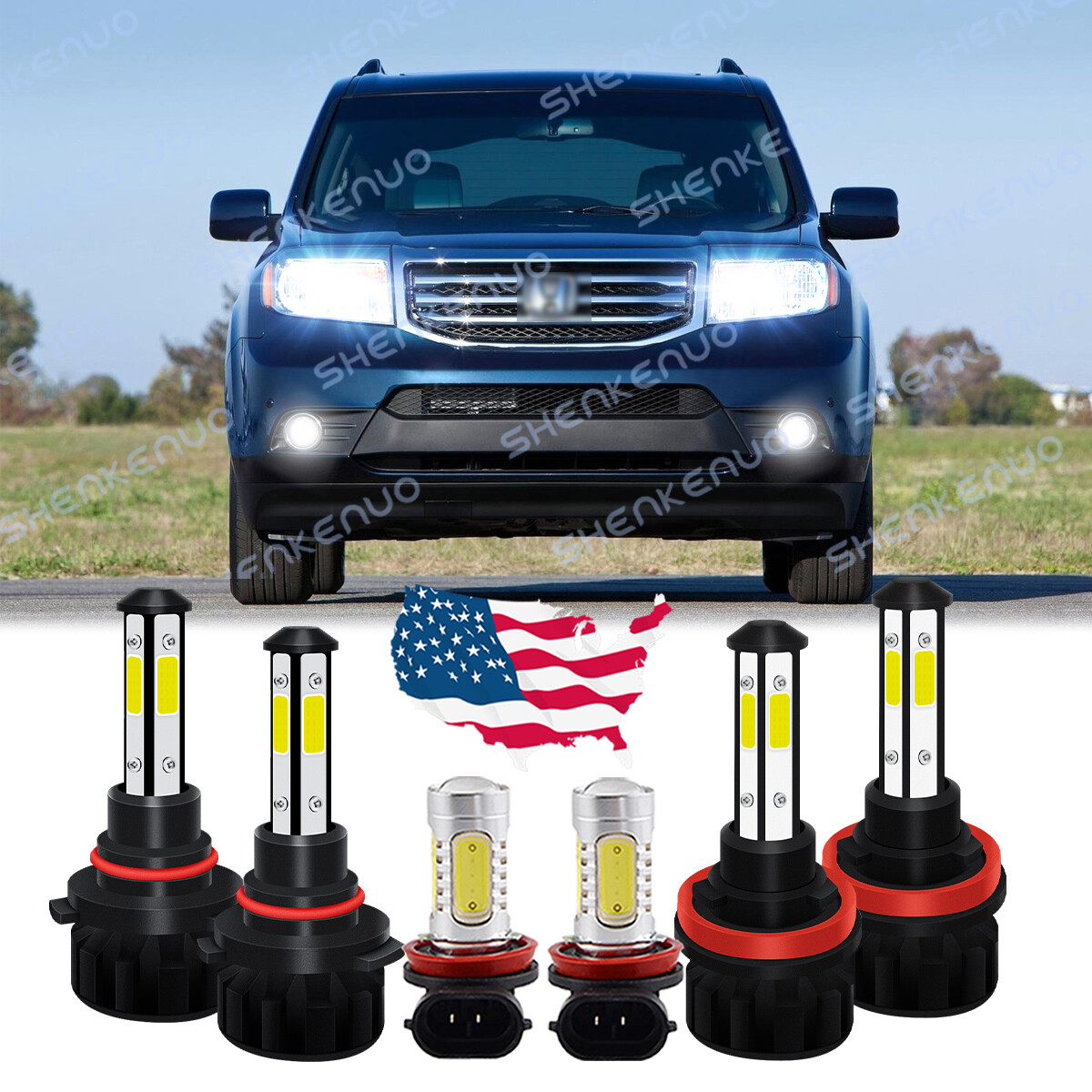 Para For Honda Pilot 2006-2018 Combo LED Faros de haz alto y bajo+