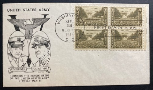 1945 Washington DC USA Patriotic First Day Cover FDC United States Army - 第 1/2 張圖片